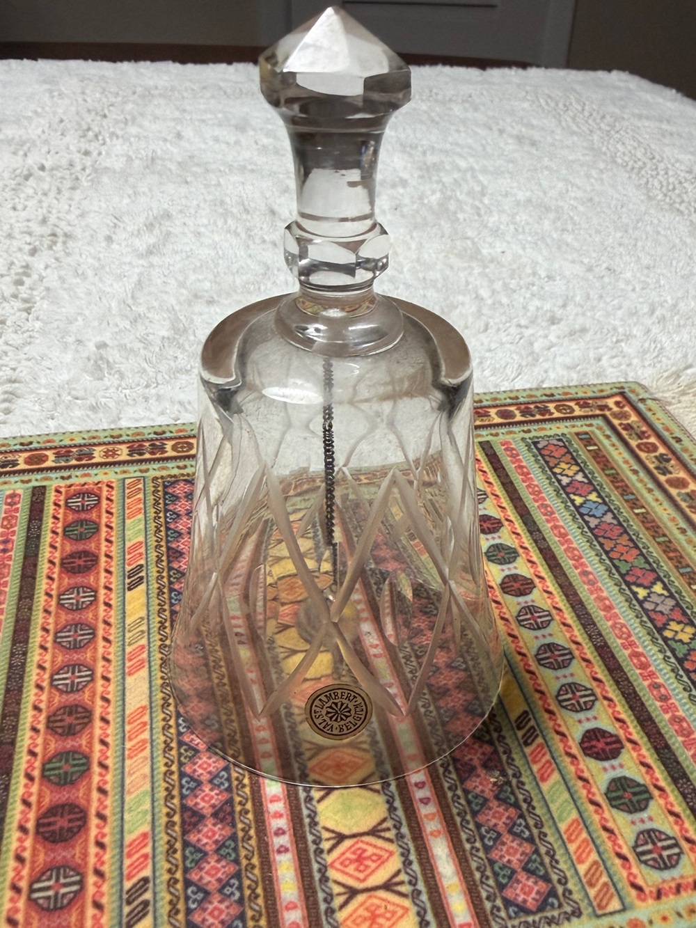 Vintage Val St. Lambert Cut Crystal Hand Bell